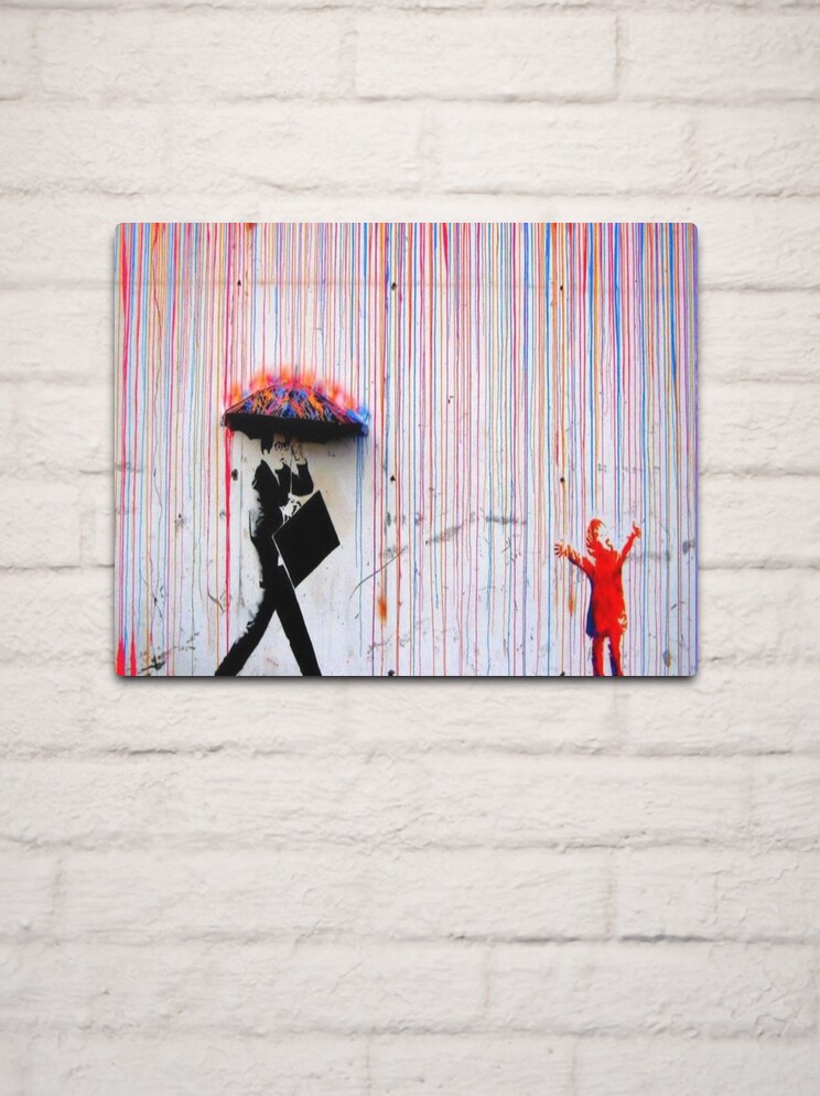 Banksy Color Raining Umbrella Block Giant Wall Art Poster