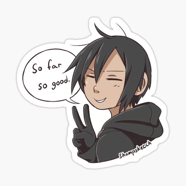 Vista previa del artículo con la obra «Xion Sticker | Hasta aquí todo bien», diseñado y vendido por Shomps.