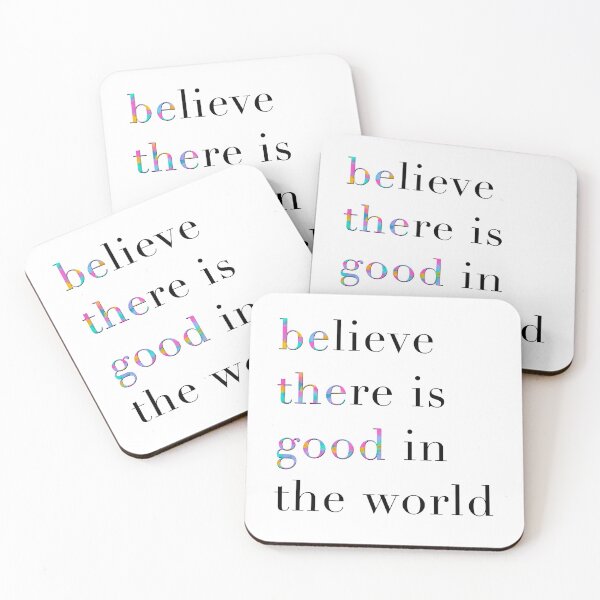 Item preview, Believe there is good in the world / Be The Good in the world - rainbow quotation print designed and sold by MyMumNMeQuotes.