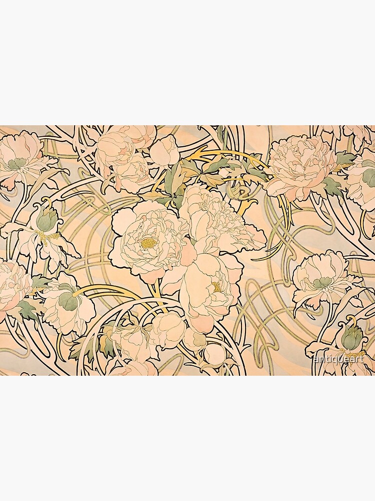 Alfonse Mucha Art Nouveau Peonies by antiqueart
