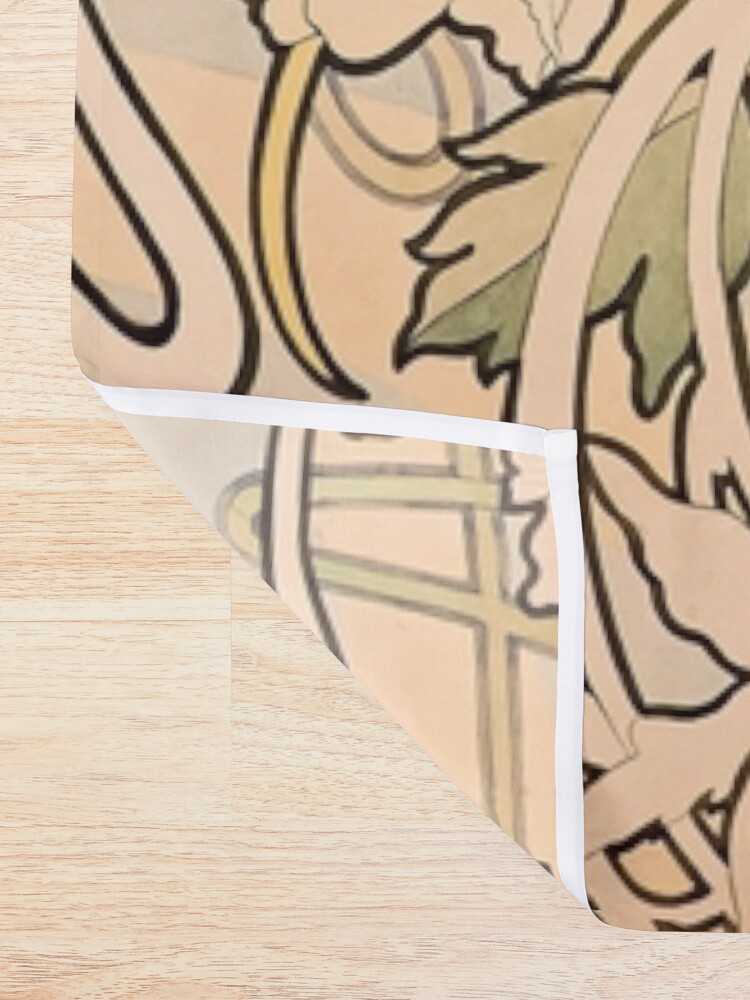 Alternate view of Alfonse Mucha Art Nouveau Peonies Shower Curtain