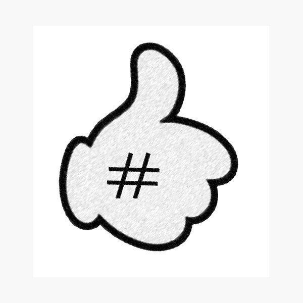 Mickey hand hashtag Photographic Print