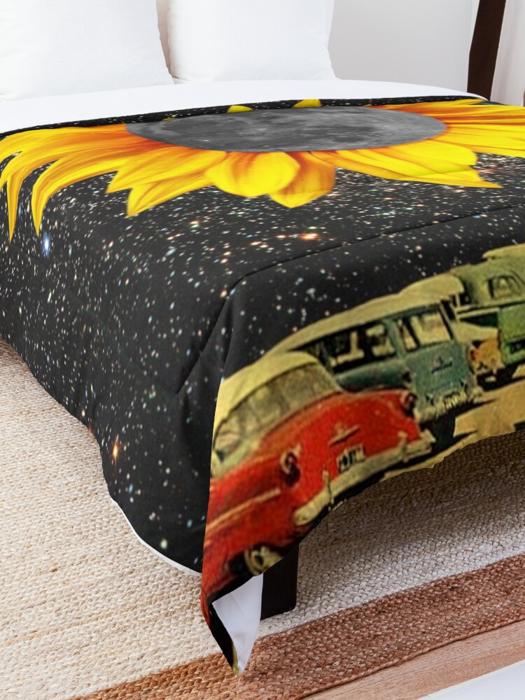 Alternate view of Sunflower Moon at Night Comforter