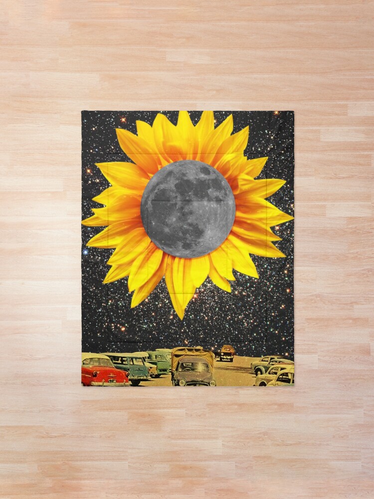 Alternate view of Sunflower Moon at Night Comforter
