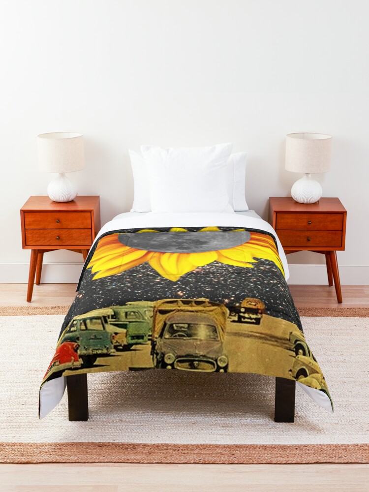 Alternate view of Sunflower Moon at Night Comforter