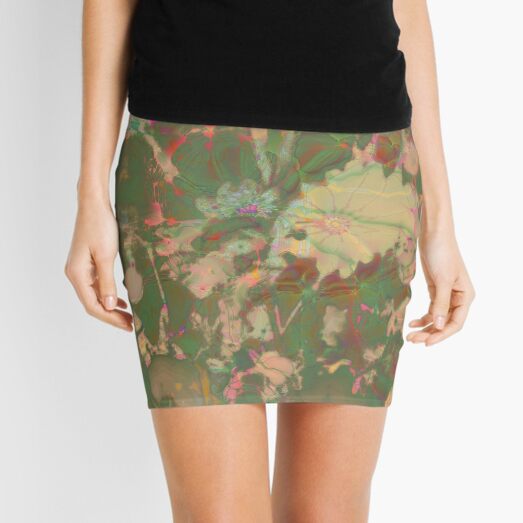 Fractalized floral abstraction Mini Skirt