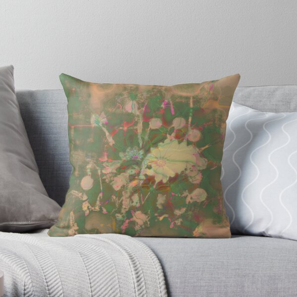 Fractalized floral abstraction Throw Pillow