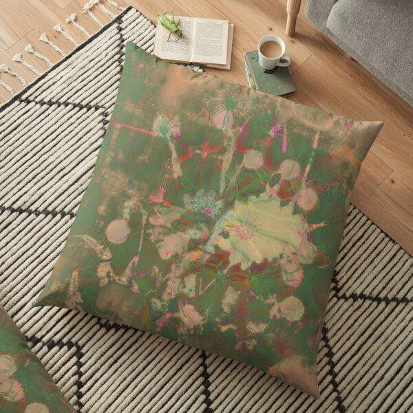 Fractalized floral abstraction Floor Pillow