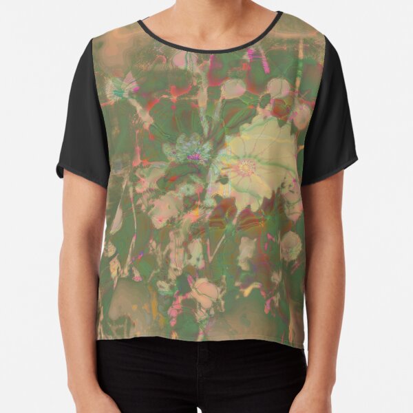 Fractalized floral abstraction Chiffon Top