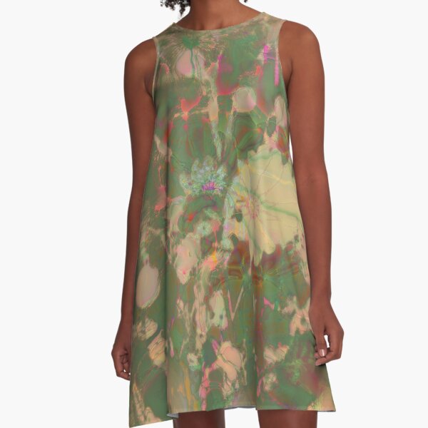 Fractalized floral abstraction A-Line Dress