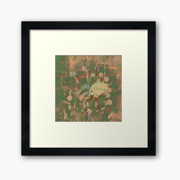 Fractalized floral abstraction Framed Art Print