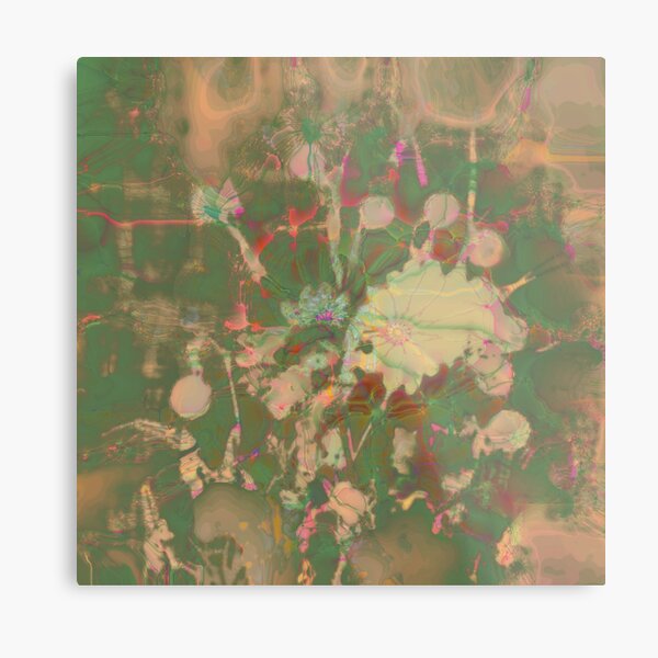 Fractalized floral abstraction Metal Print