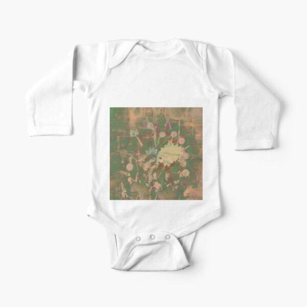 Fractalized floral abstraction Long Sleeve Baby One-Piece