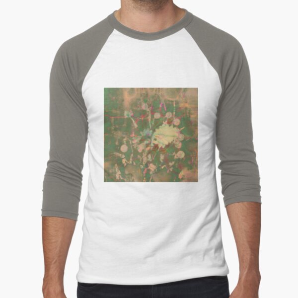 Fractalized floral abstraction Baseball ¾ Sleeve T-Shirt
