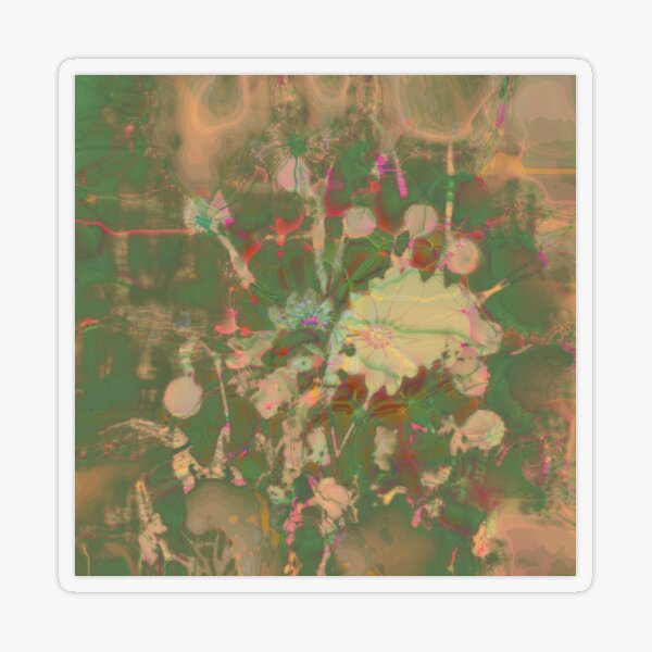 Fractalized floral abstraction Transparent Sticker