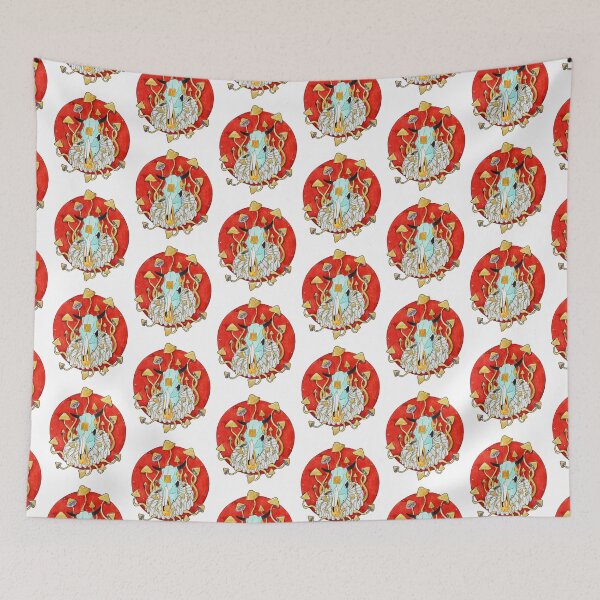 Item preview, Cow skull and mushrooms. watercolor designed and sold by lara-kaluga.