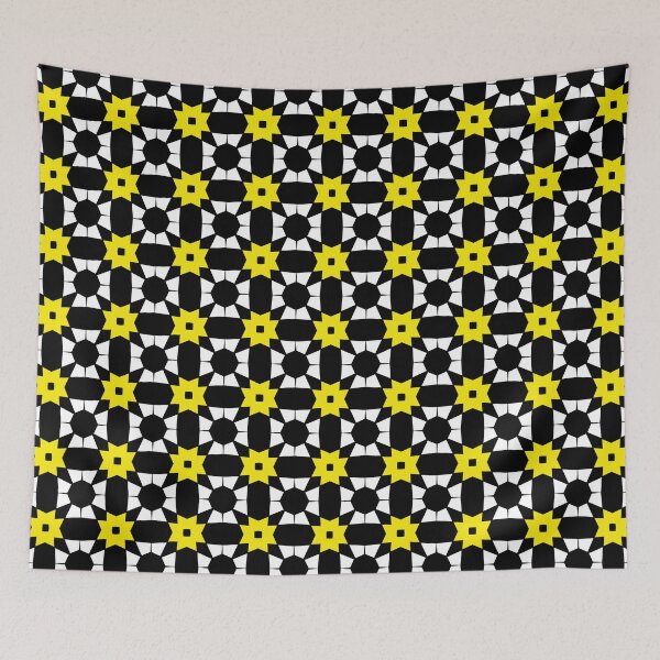Item preview, Geometric Design Yellow and Black Flower Abstract designed and sold by SillaHoekstra.