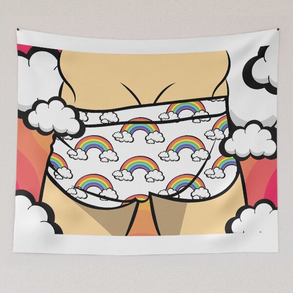 Item preview, Rainbows & Clouds Gay Speedo Trunks Illustration designed and sold by jcastanedaBKLN.