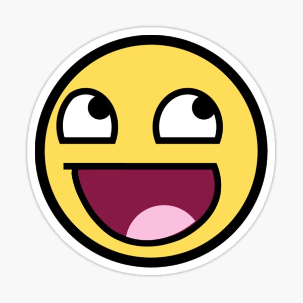 Awesome Face Epic Smiley Sticker By Icekong Redbubble - how to get epic face on roblox