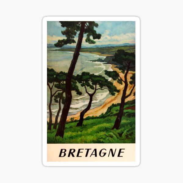 Aperçu de l'œuvre affiche de voyage vintage Bretagne créée et vendue par stickart-marek.