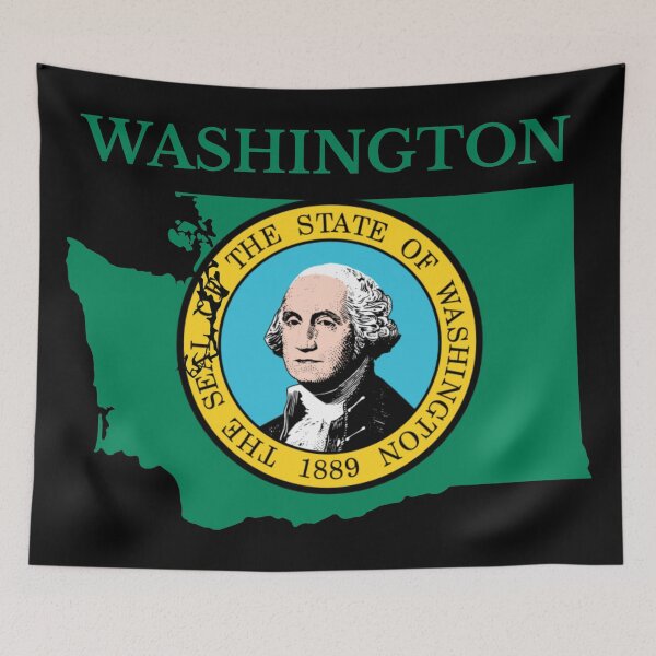 Item preview, Washington Flag Map designed and sold by marosharaf.