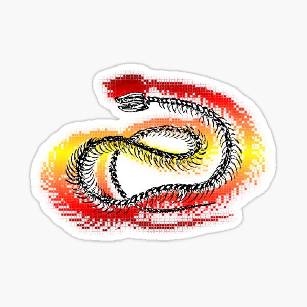 Fire Mosaic Serpent Python Snake Skeleton Sticker