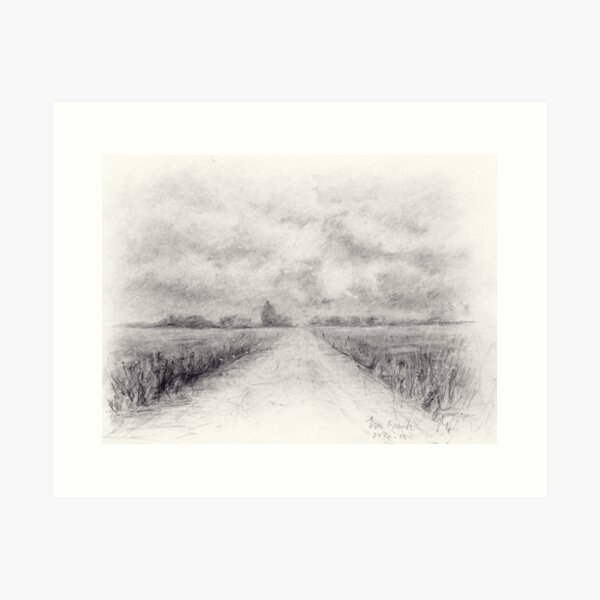 Hazy landscape Art Print