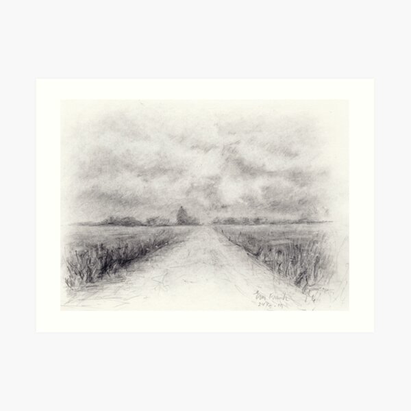 Hazy landscape Art Print