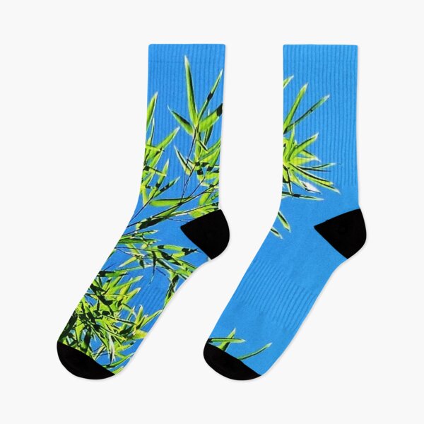 Item preview, ILYASS 1 bamboo leaves branches green sky blue nature tree designed and sold by dragonemma.