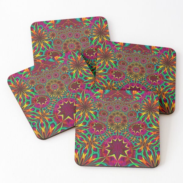 Item preview, Psychedelic Kaleidoscope of Neon Blooms designed and sold by pinkal.