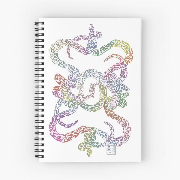 Item preview, Goth Rainbow Serpents Colorful Snake Knot Maze designed and sold by BrianaDragon.