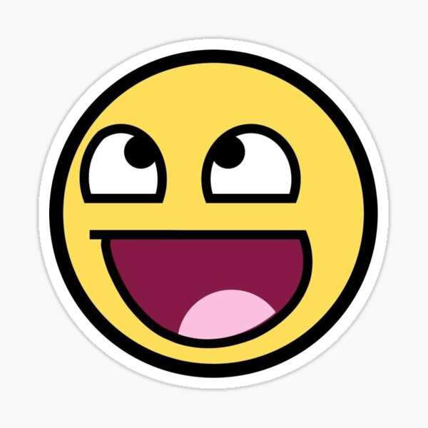 Awesome Face Epic Smiley Sticker By Icekong Redbubble - epic face roblox shirt