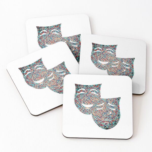 Item preview, Multi colored drama masks designed and sold by JRHarshman.