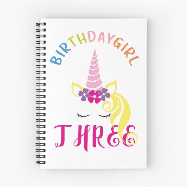 Item preview, THREE Years Birthday and anniversary Gift unicorn, Happy Birthday unicorn girl designed and sold by BESTIFY.