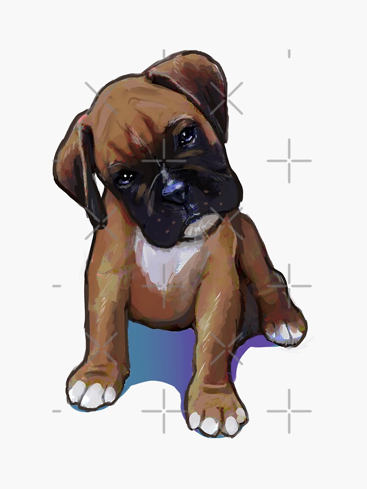 Boxer Dog Puppy Curious Sticker for Sale by catifex