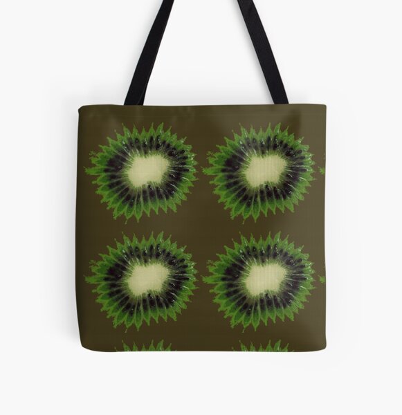 Kiwi Splash Gingham Bright All Over Print Tote Bag