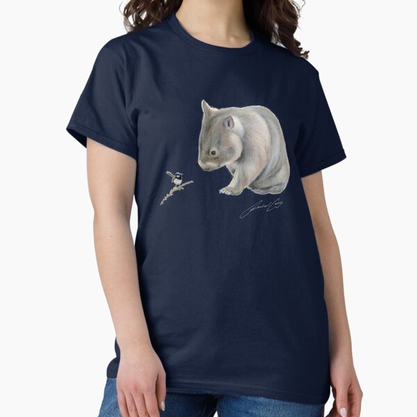 Item preview, Wombat and Blue Wren Friends with signature. Superb blue fairy wren.  designed and sold by RachaelCurryArt.