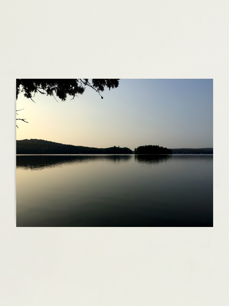 Alternate view of Calm Cottage Lake at Dawn, Sunrise With Islands Photographic Print