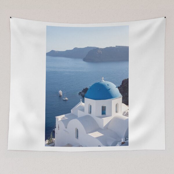 Item preview, Blue domed white building. designed and sold by Anne Scantlebury.