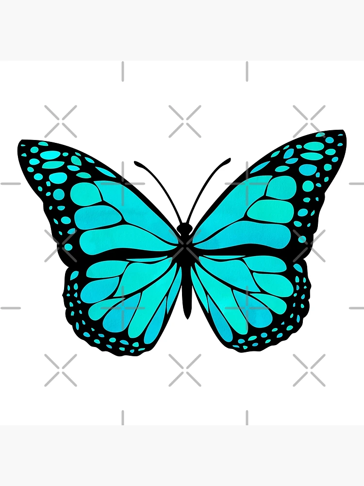 Impression rigide for Sale avec l'œuvre « Papillon bleu » de l'artiste  OkihanaShop