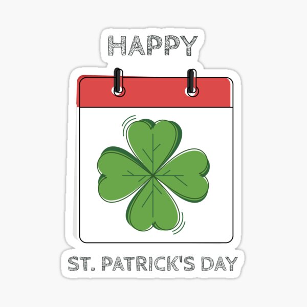 Clover Calendar Happy St. Patrick's Day Sticker
