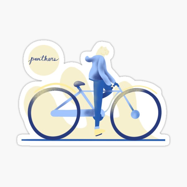 Panther on a Bicycle Sticker
