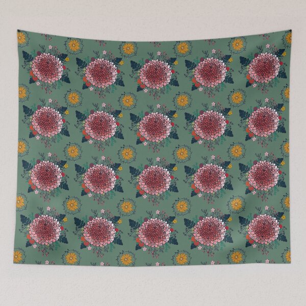 Item preview, "Autumn Floral Bouquet" floral repeat pattern designed and sold by Sandra Vincent.