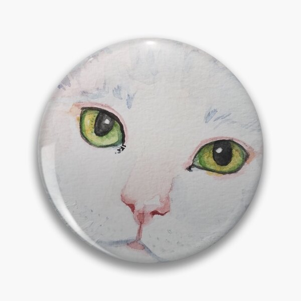 Item preview, White Cat Green Eyes designed and sold by Nancy Roche.