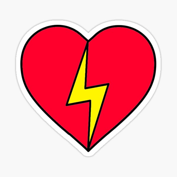 red heart with lightning bolt