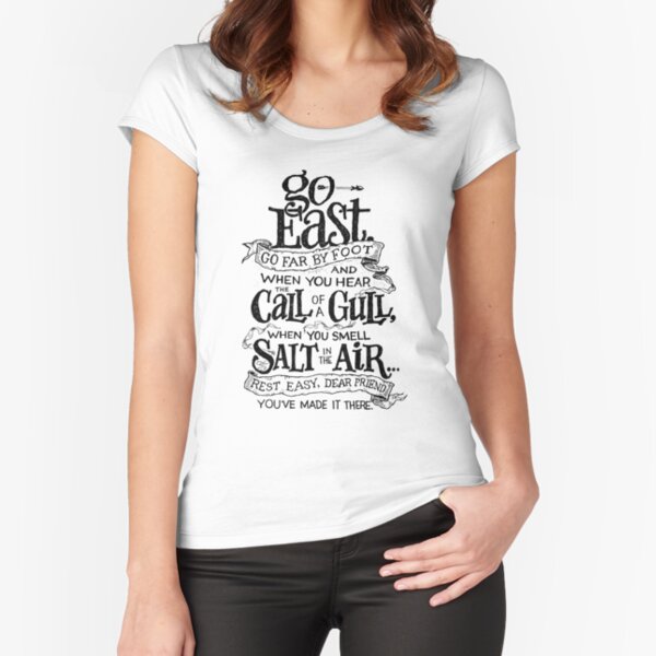 Go East Handlettering quote Fitted Scoop T-Shirt