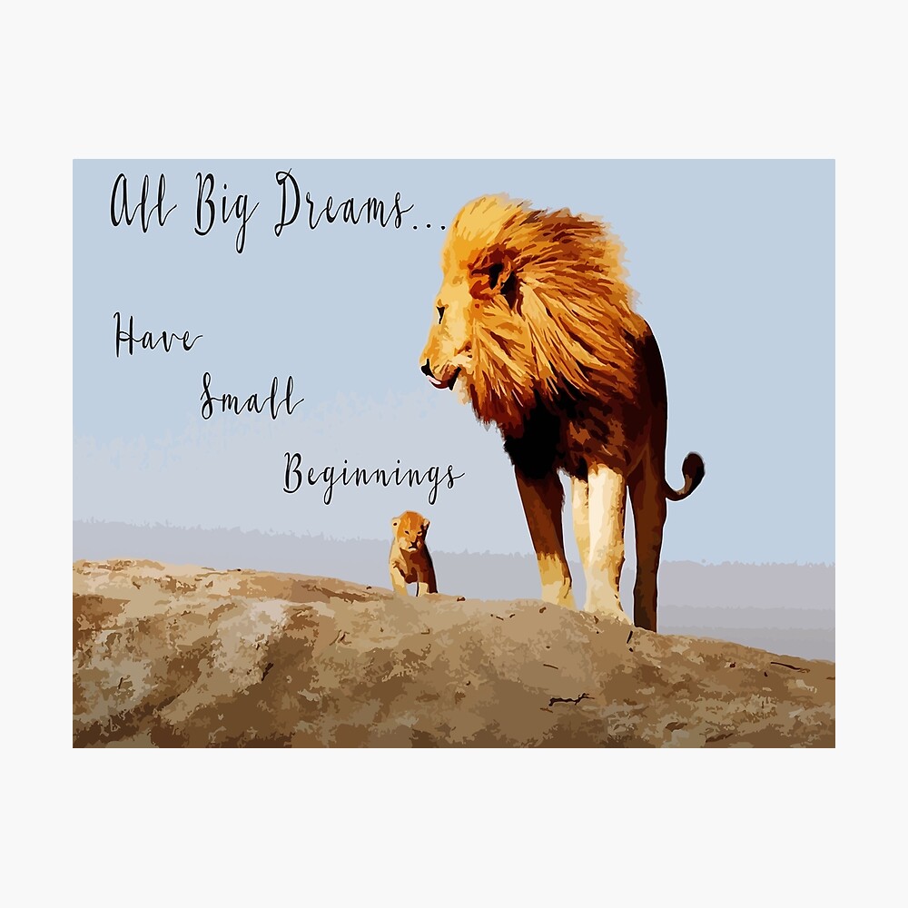 Poster Baby Lion Daddy Citation Inspirante Par Mostlyjewish Redbubble