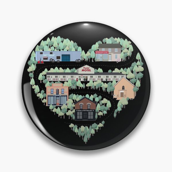 Item preview, I Love the Town of Schitt's Creek, where everyone fits in. From the Rosebud Motel to Rose Apothecary, a drawing of the Schitt's Creek Buildings designed and sold by The-Goods.