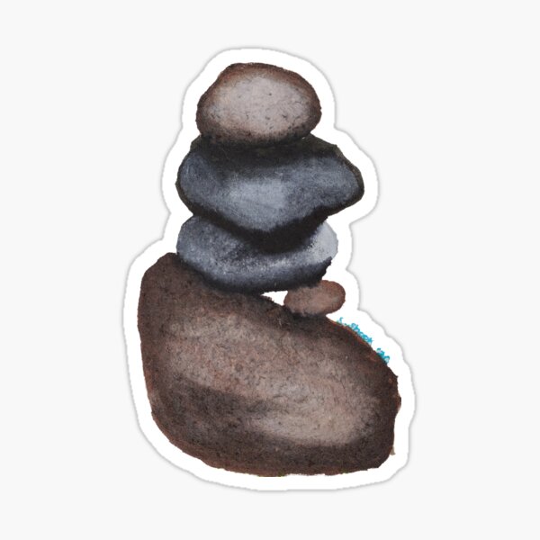 Stacking rocks, Rocks! Sticker for Sale by Meloncholai
