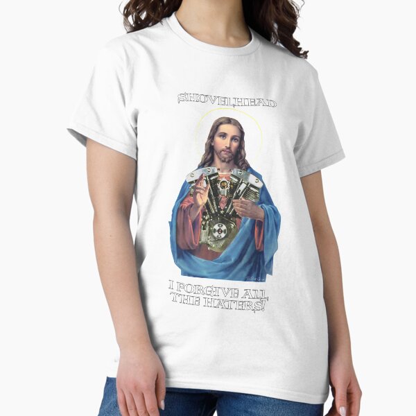 Item preview, Retro Jesus Shovelhead I Forgive all the haters Biker Gear  designed and sold by TheDirtyGringo.